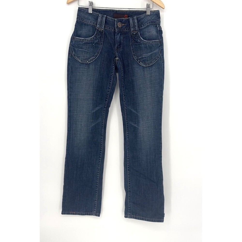 G By Guess Blue Jeans Claudia Bootcut Denim Women Size‎ 27 Zip Pockets